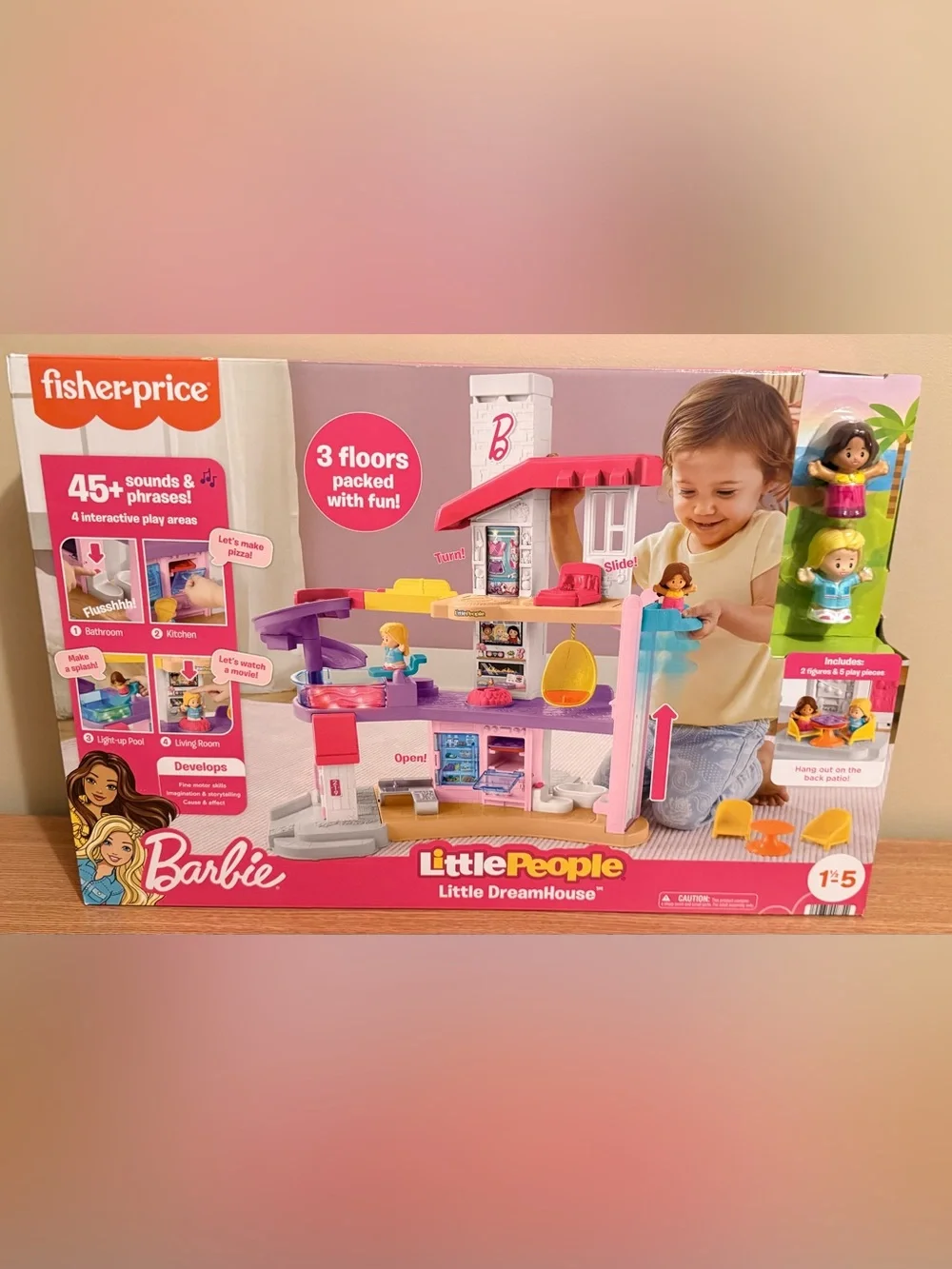 New in box- Fisher-Price Barbie Little People DreamHouse Playset